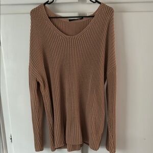 Jenni Kayne V-Neck Sweater in Warm Brown